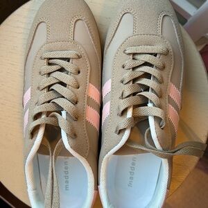 Madden Girl Tan and Pink Sneakers
